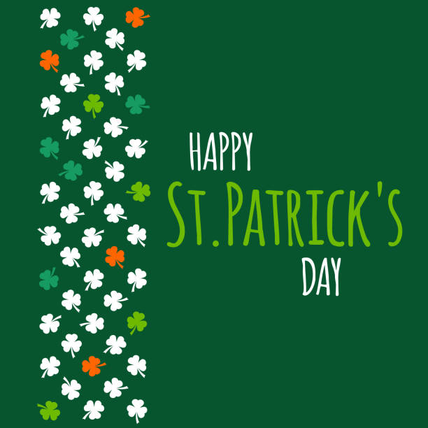 ilustrações de stock, clip art, desenhos animados e ícones de happy st. patrick's day vector illustration - st patricks day spring clover leaf shape clover