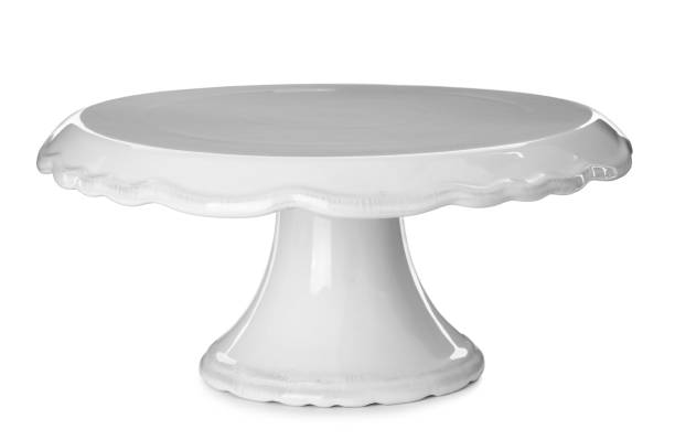 istock Clean ceramic dessert stand isolated on white 1369137175