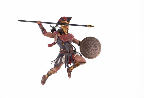istock spartan with spear isolated on white background 1369138479