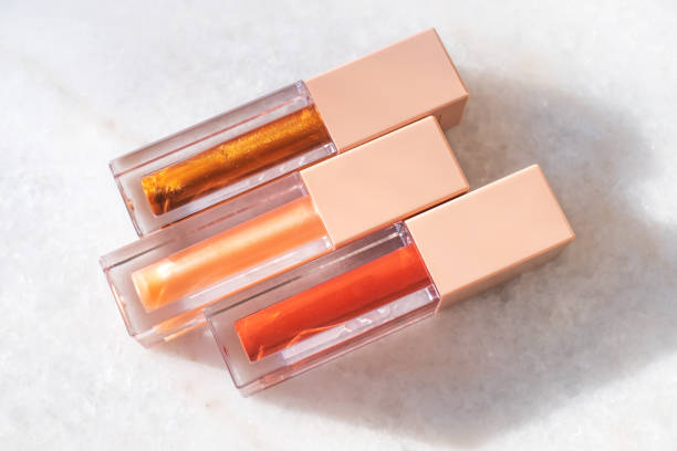 Three shades of trendy bronze lip gloss