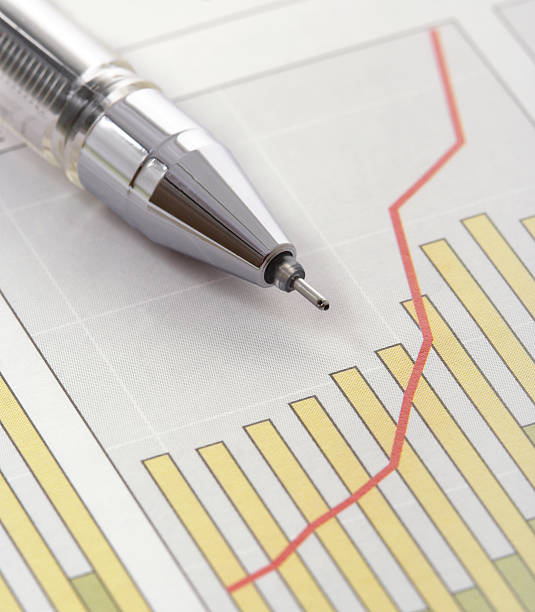 pen に正の獲得グラフ - comparison graph curve finance ストックフォトと画像