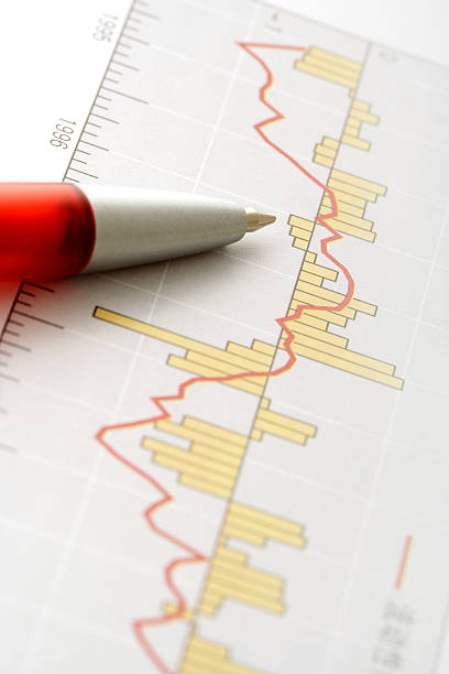 pen にグラフ - comparison graph curve finance ストックフォトと画像