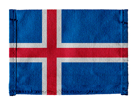 Flag of Iceland with canvas background