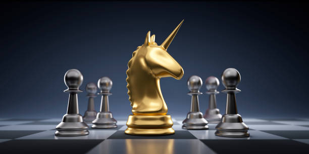 istock Golden chess piece unicorn 1369142893