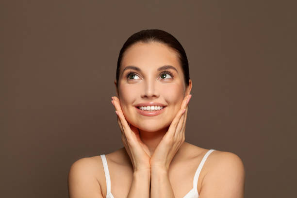 istock Happy spa model woman looking away, portrait 1369144265