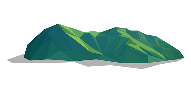 Abstract green mountain polygon icon banner vector, triangle and geometric modern design, can use for gaming template or icon.