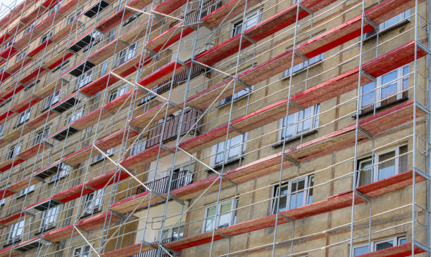 istock construction scaffolding on the wall of the block 1369145412