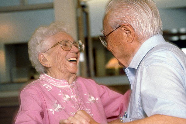 Senior Couple Dancing stock photo