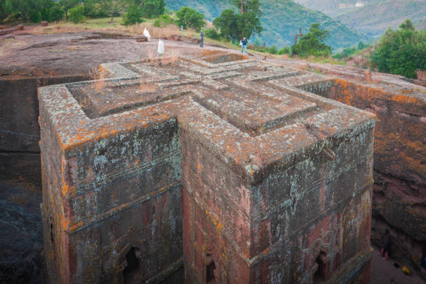 église saint-george - bete giyorgis, lalibela. éthiopie, afrique - saint giorgis photos et images de collection