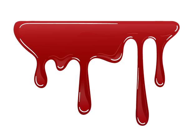 istock A drop of blood on a white background. Red splash stain, horrible stain. red smudges. Liquid paint vector illustration 1369147955