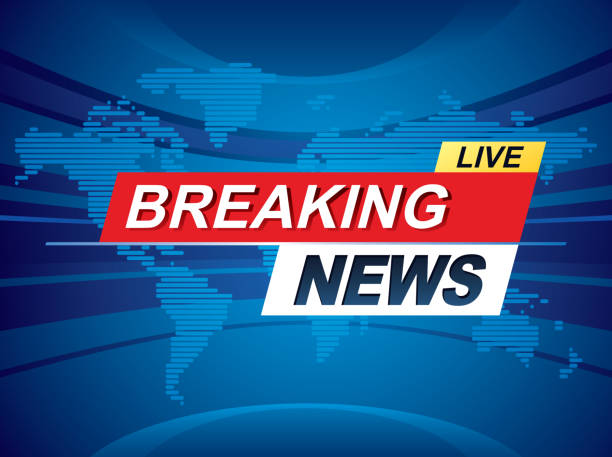 Breaking news with world map background. Vector Breaking news with world map background. Vector the media stock illustrations