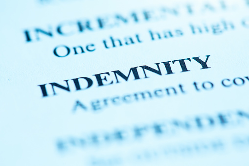 INDEMNITY listed in a dictionary of business terminology.