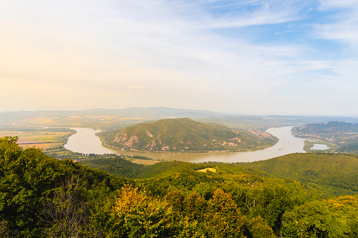 Panorama Danube river, Pest county, Hungary
