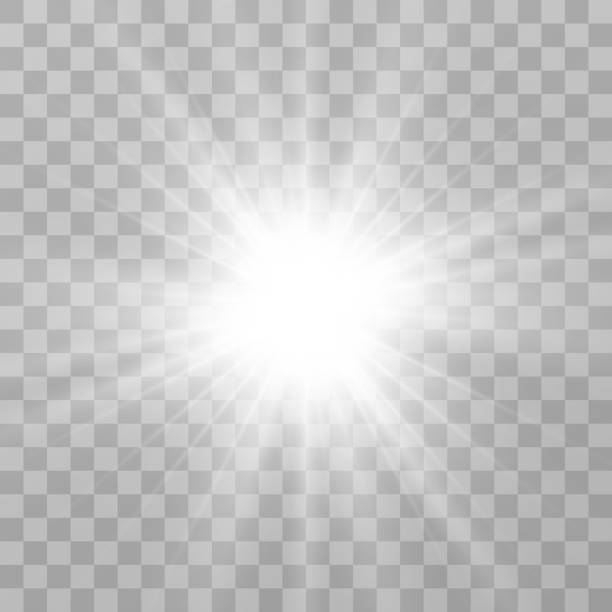 Bright beautiful star. illustration of a light effect on a transparent background.