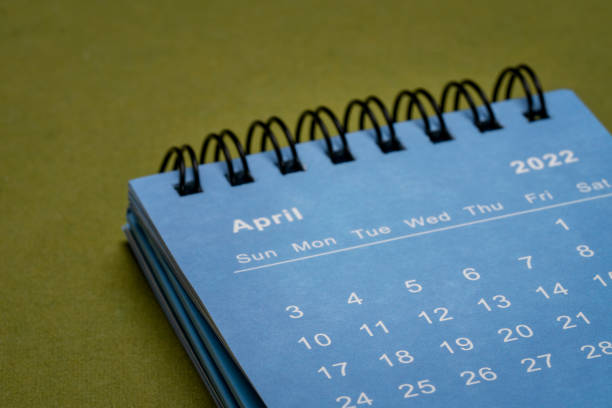 istock April 2022 - spiral desktop calendar 1369157453