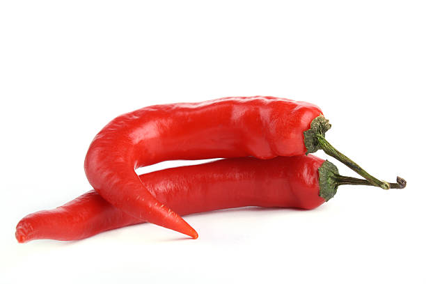 Two Red chili pepper stock photo