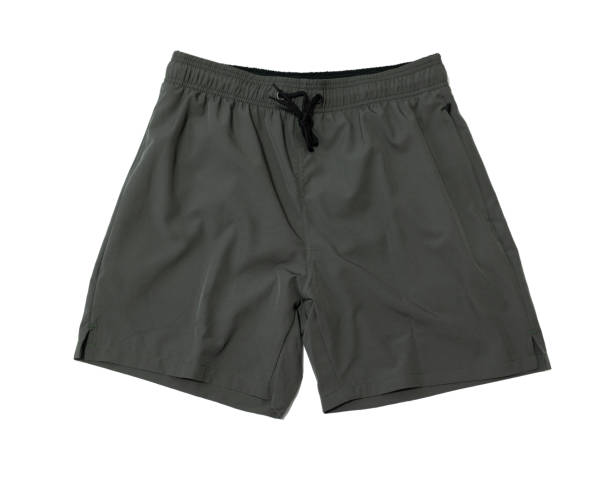istock Modern swimming shorts on white background 1369162494