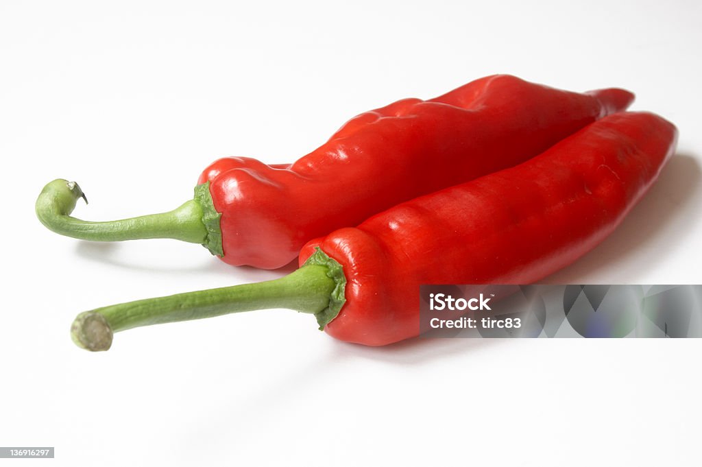 Grande vermelho peppers diagonal - Royalty-free Calor Foto de stock