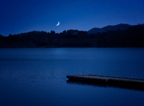 istock Quarter Moon Over Lake Junaluska in NC 1369164310