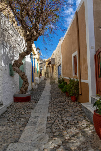 istock Traditional alley at Ano Syros, Cyclades, Greece 1369164792