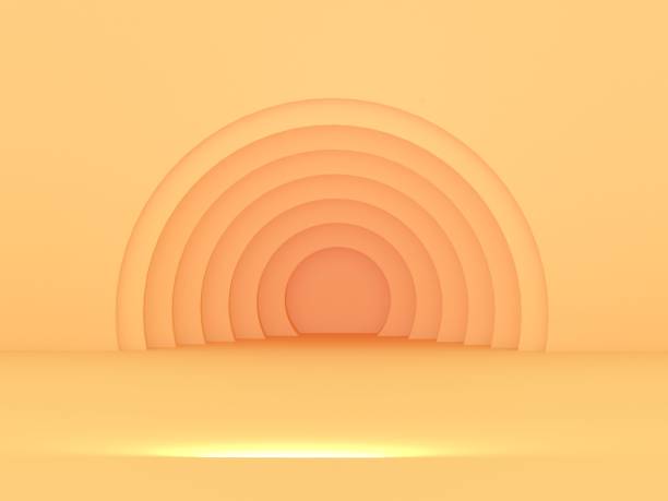 istock 3D Render of Abstract Yellow Composition with Podium 1369168277