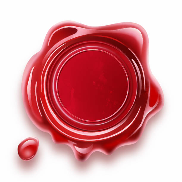 istock Red vintage wax seal stamp with copy space illustration 1369168368