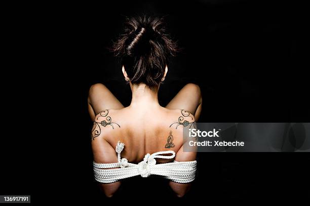 Woman Tied Down Stock Photo - Download Image Now - Bondage, Tied Up, Women