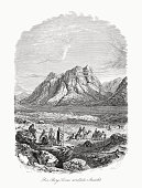 istock Historical view of the Mount Sinai, Egypt, woodcut, published 1862 1369173136