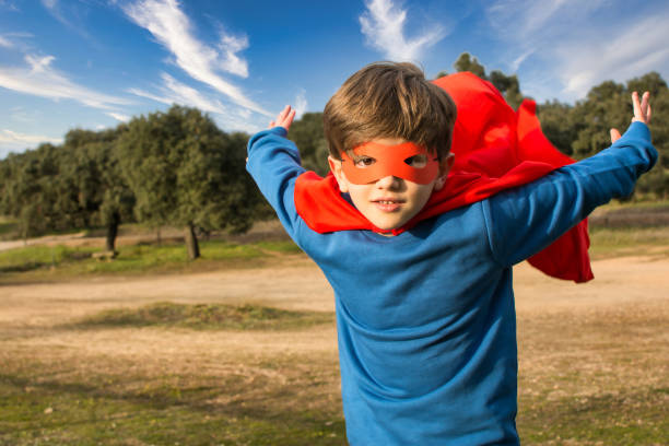 istock Child Superhero Portrait, Power Concept. 1369175231