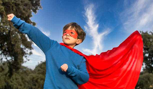 istock Child Superhero Portrait, Power Concept. 1369175433