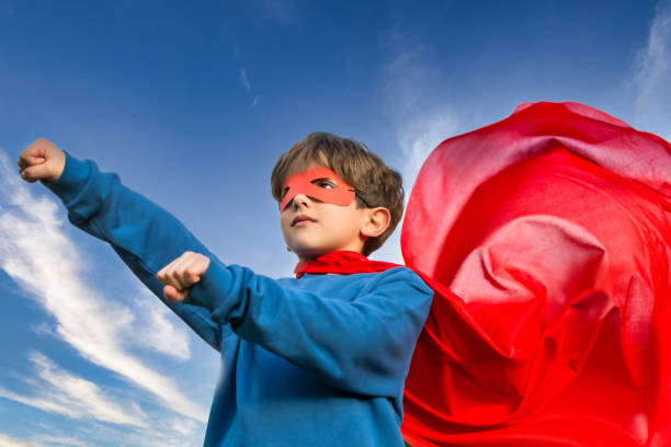 istock Child Superhero Portrait, Power Concept. 1369175450