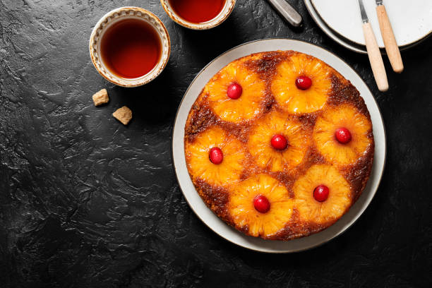 istock pineapple upside down pie with candied cranberry 1369178495