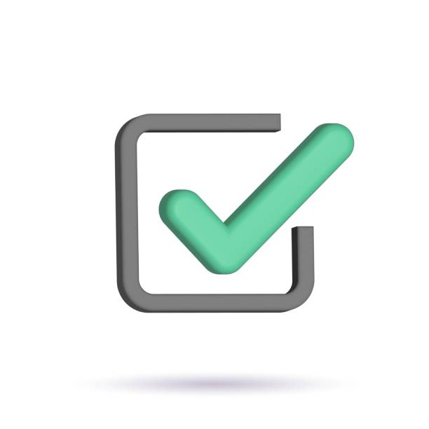 istock Green check mark 3d vector icon. Agreement symbol of user approval. Positive online voting and successful testing 1369178658