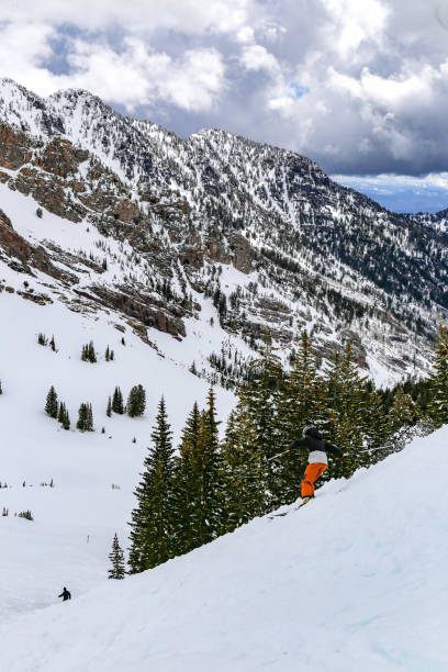 Alpine skiing Utah stock photo