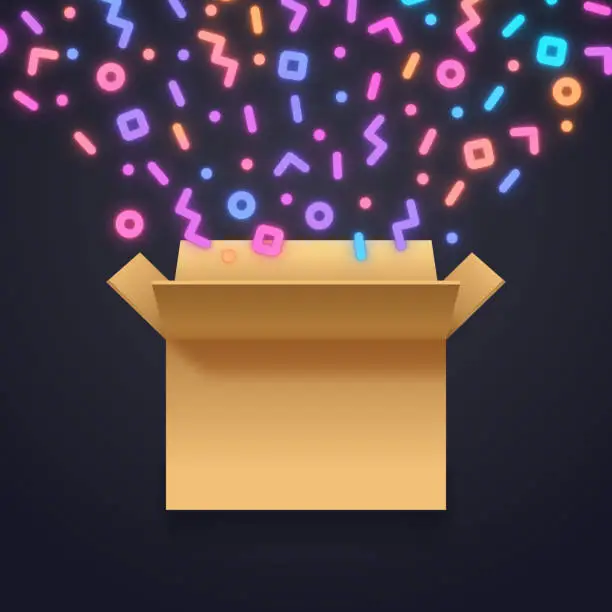 Vector illustration of Surprise Box Celebration