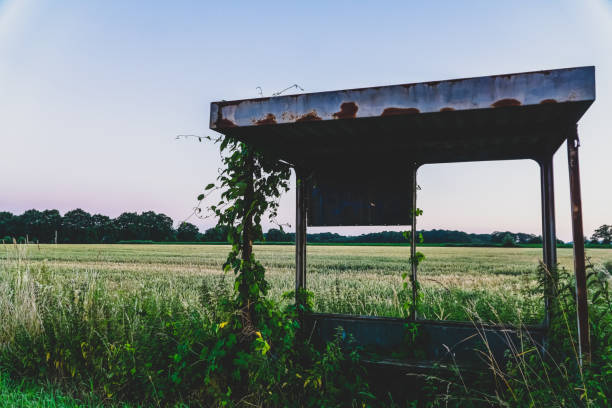 An abandoned bus stop in Germany.
