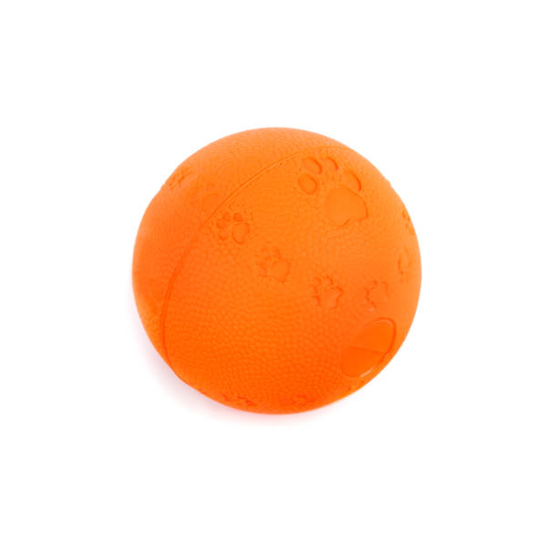 istock Dog toy ball isolated on white . 1369185839