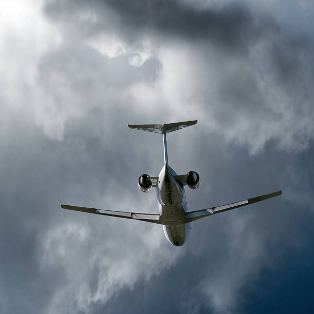 istock XXL corporate jet airplane taking off in storm 136918938