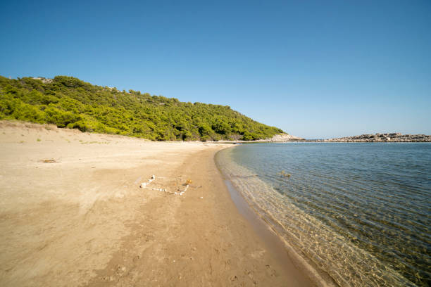 Vista panorámica de la playa vacía - foto de stock