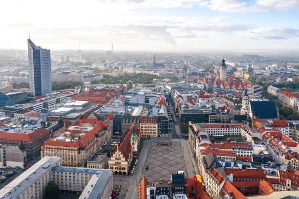 istock Aerial morning view over Marktplatz. Leipzig, Germany 1369189681