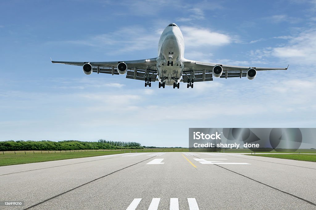 jumbo jet Passagierflugzeug Landung - Lizenzfrei Flugzeug Stock-Foto