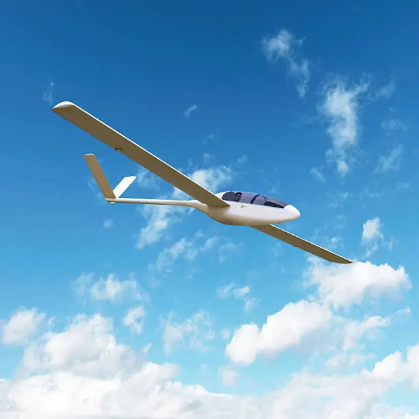 glider soaring with bright sky, square frame (XL)
