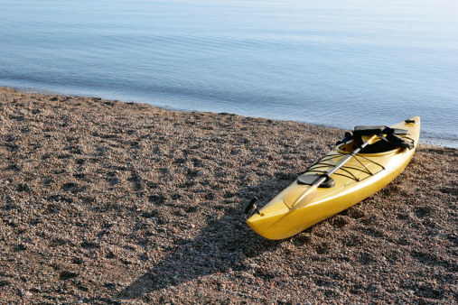 yellow kayak on beach (XXL)