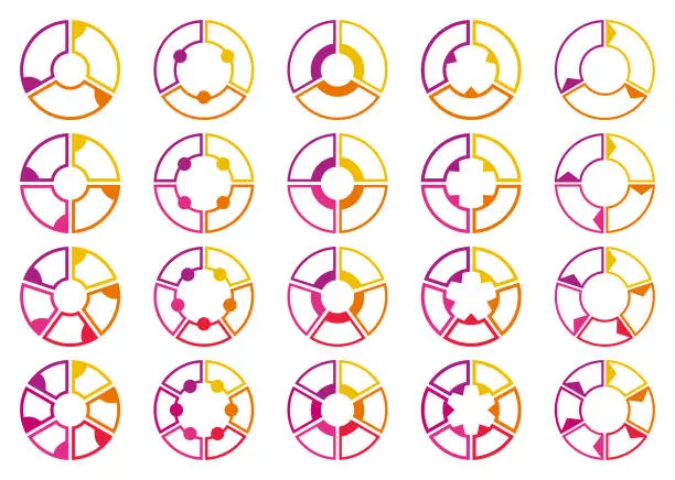 Vector illustration of Circle charts