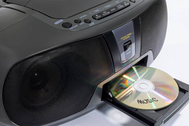 stereo portatile - cd player foto e immagini stock