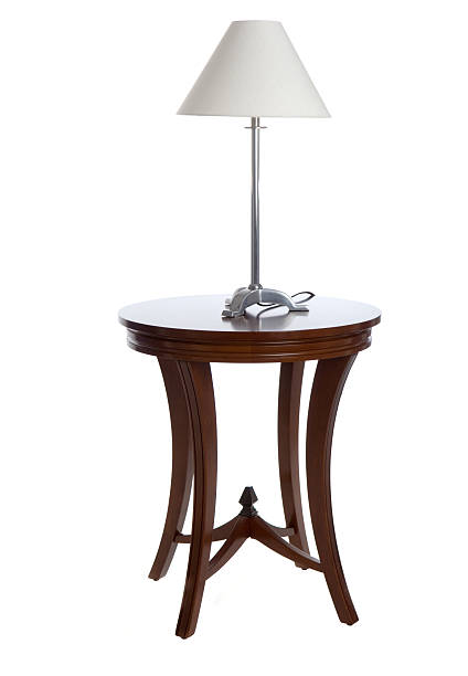 Lamp on Table (Isolated) stock photo