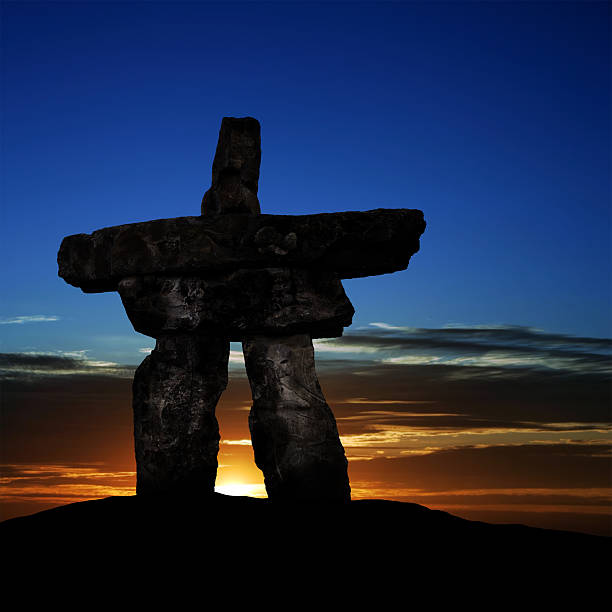 istock XXXL inukshuk silhouette 136919656