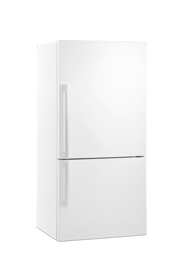 Large fridge with clipping path on white background