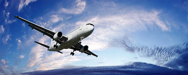 istock XL jet airplane landing at twilight 136919744