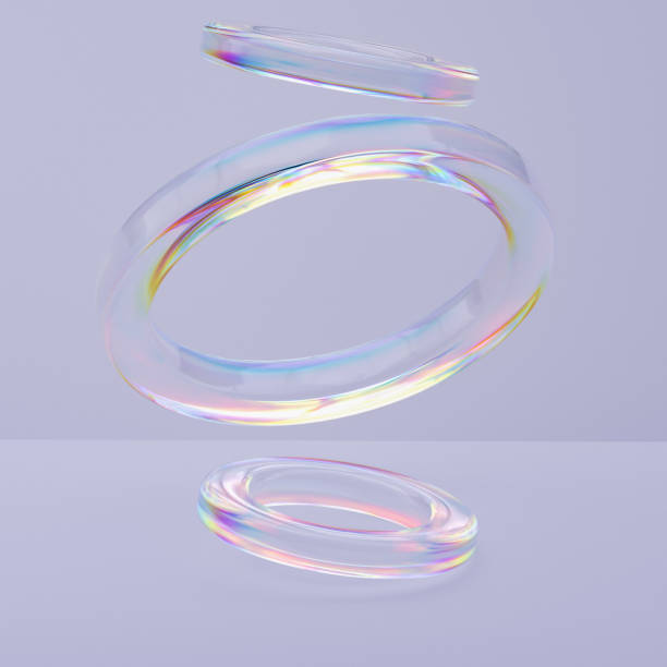 istock object placement mockup for cosmetic product with abstract glass rings flying around, 3d rendering modern product placement background, water dispersion effect in geometric shapes 1369197492